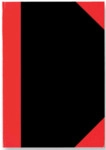 STYLEX Kladde - A6 kariert Hardcover schwarz/rot 96 Blatt.