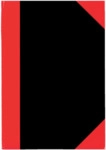 STYLEX Kladde - A4 kariert Hardcover schwarz/rot 96 Blatt.