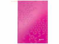 6 x Leitz Notizbuch Wow A5 80 Blatt 90g/qm kariert pink metallic