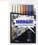 Tombow Dual-Fasermaler ABT mit Rundspitze/Pinselspitze 10 Stifte Manga