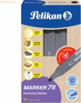 10 x Pelikan Permanentmarker 711 nachf&uuml;llbar 2mm schwarz