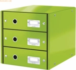 Leitz Schubladenset Click & Store Wow 3 Schubladen Graukarton gr&uuml;n