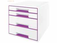 Leitz Schubladenbox Wow Cube 4 Schubladen PS perlweiß/violett