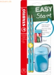 3 x Stabilo Dreikant-Bleistift Easygraph S Schul-Set blau