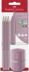 FABER-CASTELL Bleistift-Set Grip 2001 - 5-tlg. B rose shadows Blisterk