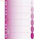 10 x Brunnen Register Colour Code A4 6-teilig PP blanko pink