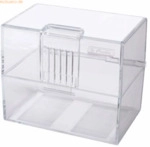 Herlitz Karteikasten A8 Kunststoff f&uuml;r ca. 200 Karten transparent