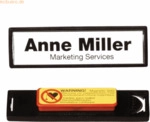 Durable Namensschilder Clip-Card mit Magnet (klein) 17x67 schwarz VE=2