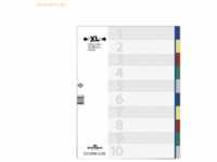 20 x Durable Register A4+ blanko PP 10-teilig farbig