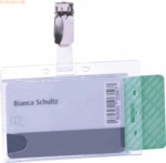 Durable Namensschild Doppelbox mit Clip 54x85mm transparent VE=25 St&uuml;c