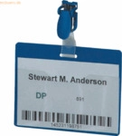 Durable Namensschild 60x90mm quer mit Clip VE=5 St&uuml;ck blau
