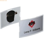 Durable Namensschilder 75x40mm konvex mit Kombiklemme transparent VE=2