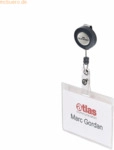 Durable Namensschilder mit Ausweishalter 90x60mm transparent VE=10 St&uuml;