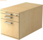 mcbuero.de Rollcontainer 80cm 1 Schub 1 H&auml;ngeregistratur Schloss Chrom