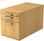 mcbuero.de Rollcontainer 80cm 1 Schub 1 H&auml;ngeregistratur Schloss Chrom