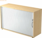 mcbuero.de Rolladenschrank 2 OH BxTxH 120x40x74,8cm Griff BM Ahorn/Sil