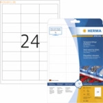 HERMA Etiketten Folie wetterfest A4 66x33,8 mm wei&szlig; extrem stark hafte