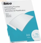 Ibico Laminierfolie f&uuml;r A4 75 Micron gl&auml;nzend VE=100 St&uuml;ck glasklar