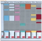 Nobo B&uuml;ro Planer Set f&uuml;r T-Karten Gr. 2 Aluminium 7 Spalten 24 F&auml;cher