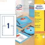 Avery Zweckform CD-Einleger 151x118mm 185g/qm VE=25 St&uuml;ck wei&szlig;