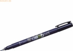 6 x Tombow Faserschreiber Fudensuke harte Spitze schwarz