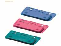 12 x Herlitz Mini-Taschenlocher Color Blocking Kunststoff 2 Blatt farb
