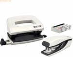 Leitz Schreibtisch-Set Nexxt Wow Heftger&auml;t+Locher perlwei&szlig;