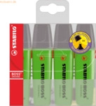 5 x Stabilo Textmarker Boss Original gr&uuml;n Etui mit 4 Stiften