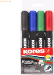 Kores Permanentmarker XP2 3-5mm Keilspitze Set mit 4 Farben schwarz, b