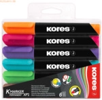 Kores Permanentmarker XP1 3mm Rundspitze Set mit 6 Farben