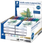 10 x Staedtler Layoutmarker 8323 Metallic pen & Pigment liner ca. 1-2m