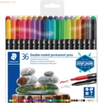Staedtler Doppelfasermaler Duo permanent Office Etui VE=36 Farben