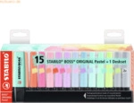 Stabilo Textmarker Boss Original Tischset Pastell VE=15 St&uuml;ck