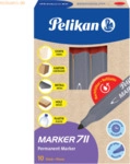 10 x Pelikan Permanentmarker 711 nachf&uuml;llbar 2mm rot