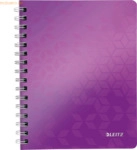 6 x Leitz Notizbuch Wow A5 80 Blatt 80g/qm kariert violett