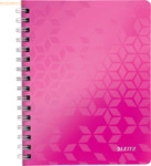 6 x Leitz Notizbuch Wow A5 80 Blatt 80g/qm kariert pink