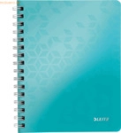 6 x Leitz Notizbuch Wow A5 80 Blatt 80g/qm kariert eisblau
