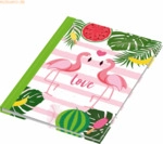 RNK Notizbuch A5 Flamingo gr&uuml;n dotted 96 Blatt