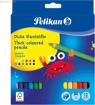 12 x Pelikan Buntstifte dick inkl. Anspitzer VE=12 Farben