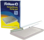 5 x Pelikan Stempelkissen Gr.2 Metallgeh&auml;use ungetr&auml;nkt