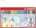 Stabilo Premium-Filzstift mit Pinselspitze Pen 68 brush Etui VE=25 St&uuml;