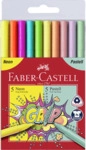 FABER-CASTELL Grip Filzstift Neon und Pastell sortiert 10er Etui.
