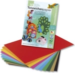 Folia Tonpapierblock - A3 10 Farben sortiert 10 Blatt.