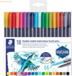 Staedtler Doppelfasermaler marsgraphic duo Pinselspitze VE=18 St&uuml;ck