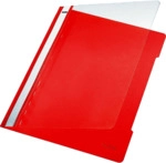 Leitz Sichthefter A4 PVC langes Beschriftungsfenster rot
