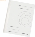 10 x Herlitz Schnellhefter Karton gefaltet wei&szlig; intensiv