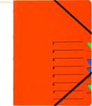 5 x Pagna Ordnungsmappe Easy A4 Karton 7 F&auml;cher orange