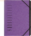 5 x Pagna Ordnungsmappe A4 12 F&auml;cher aubergine 1-12