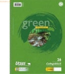 Ursus Kollegblock green A4 70g/qm kariert Lineatur 26 VE=80 Blatt
