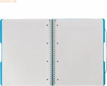 2 x Herlitz Spiralblock to go A4 80 Blatt kariert PP transparent blau